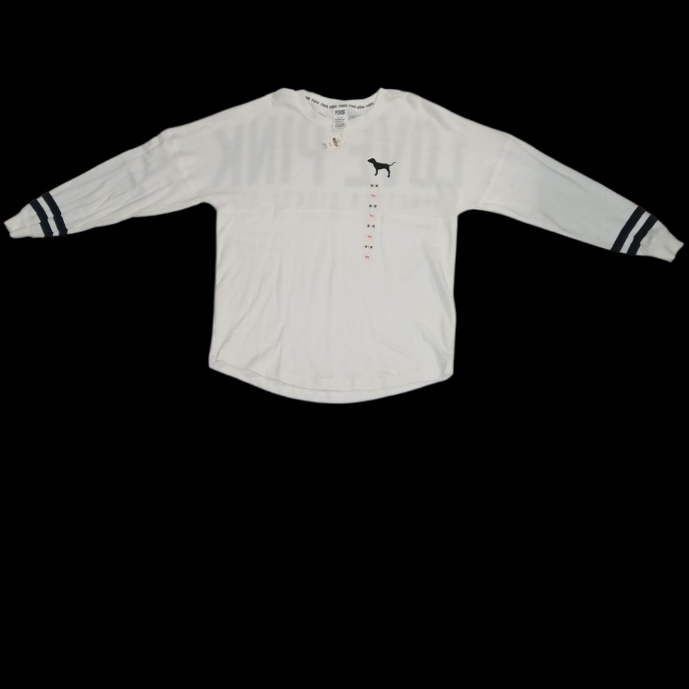 New Victoria's Secret Pullover IPink Long-Sleeve Shirt Size Medium - Picture 4 of 9